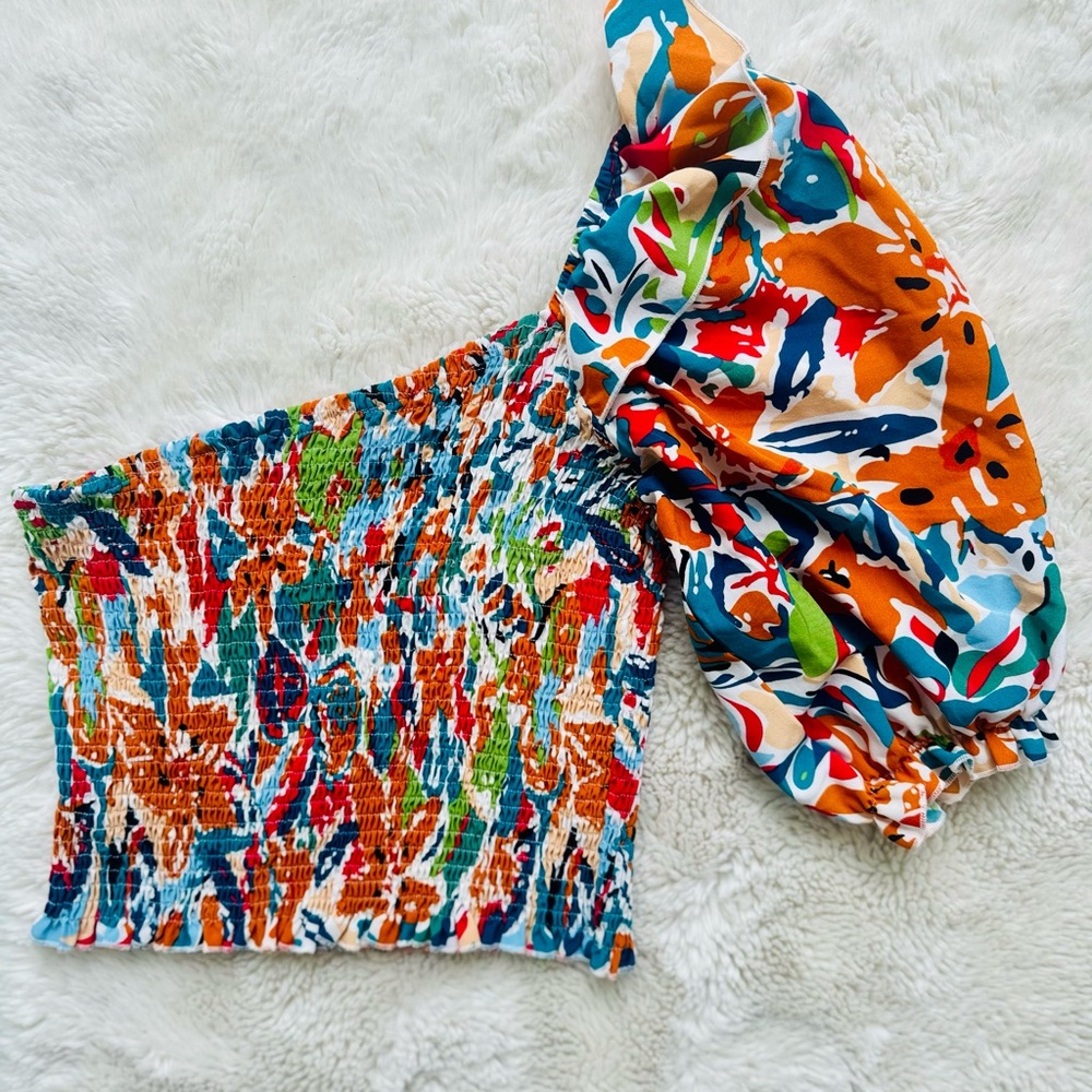 SHEIN Multicolor Smocked Top